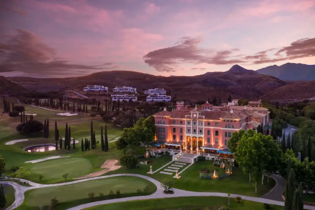 Golden hour sunset at Villa Padierna Golf Course in Marbella