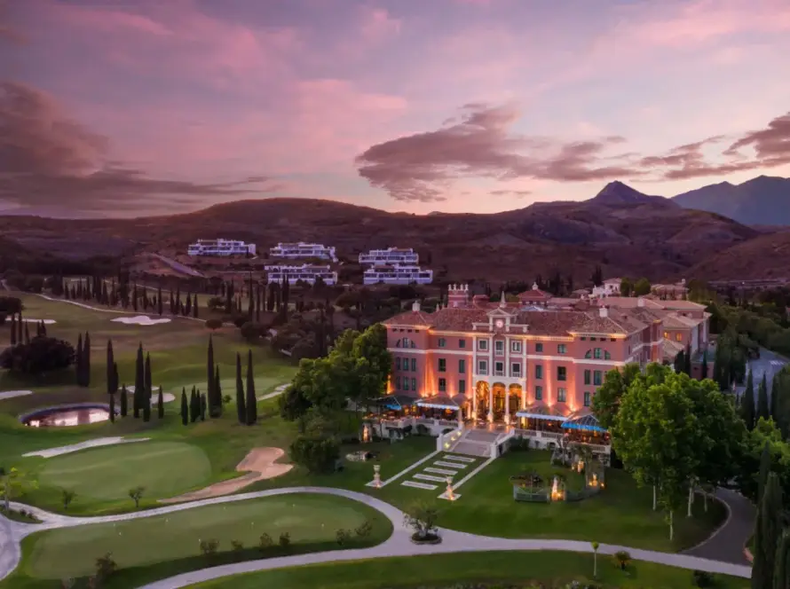 Golden hour sunset at Villa Padierna Golf Course in Marbella
