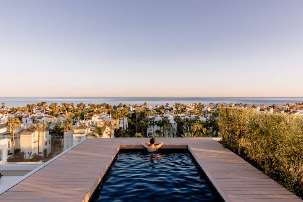 Rooftop pool with sea view at THE FLAG Costa del Sol in Estepona