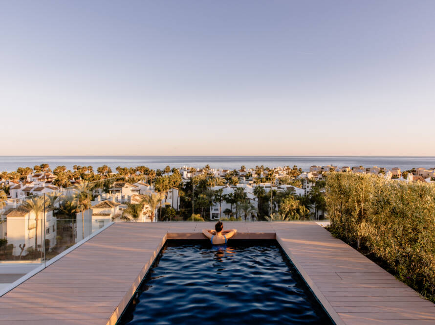 Rooftop pool with sea view at THE FLAG Costa del Sol in Estepona